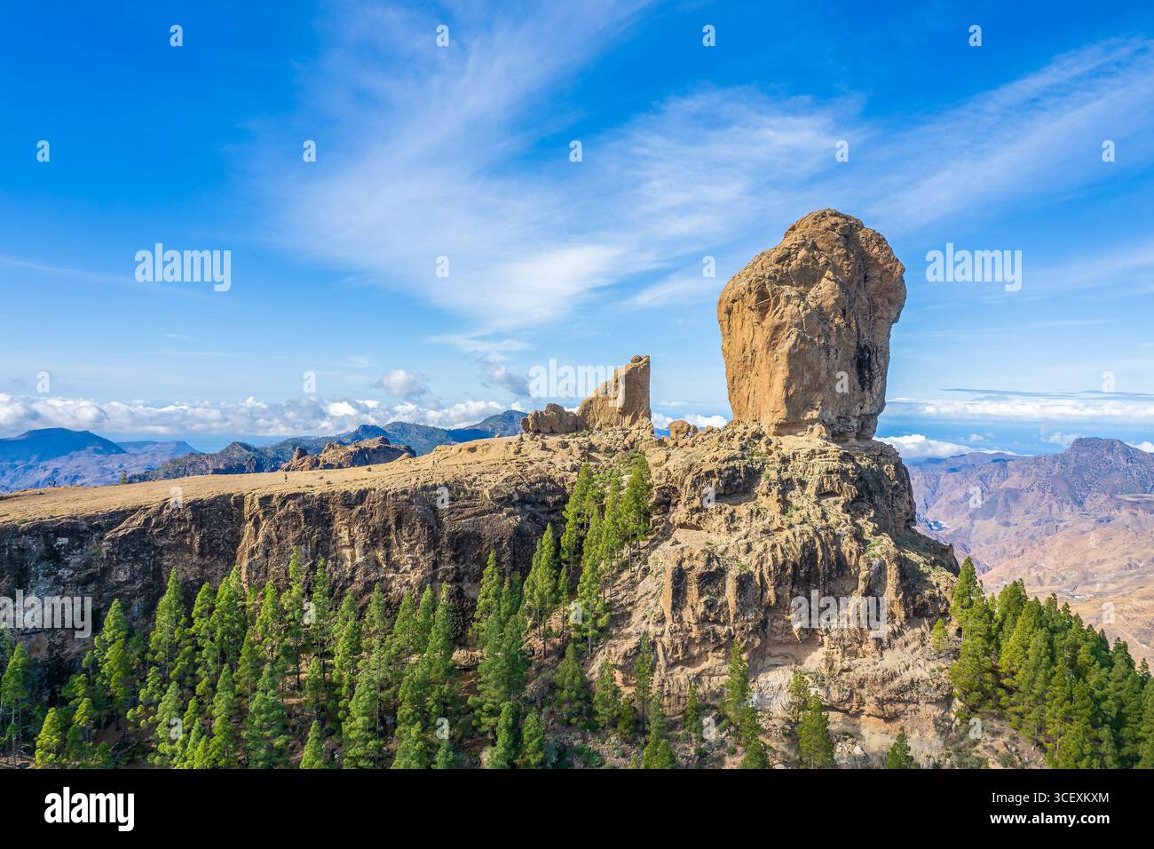 Landscape with Roque Nublo, Gran Canaria, Canary Islands, Spain Banque D'Images