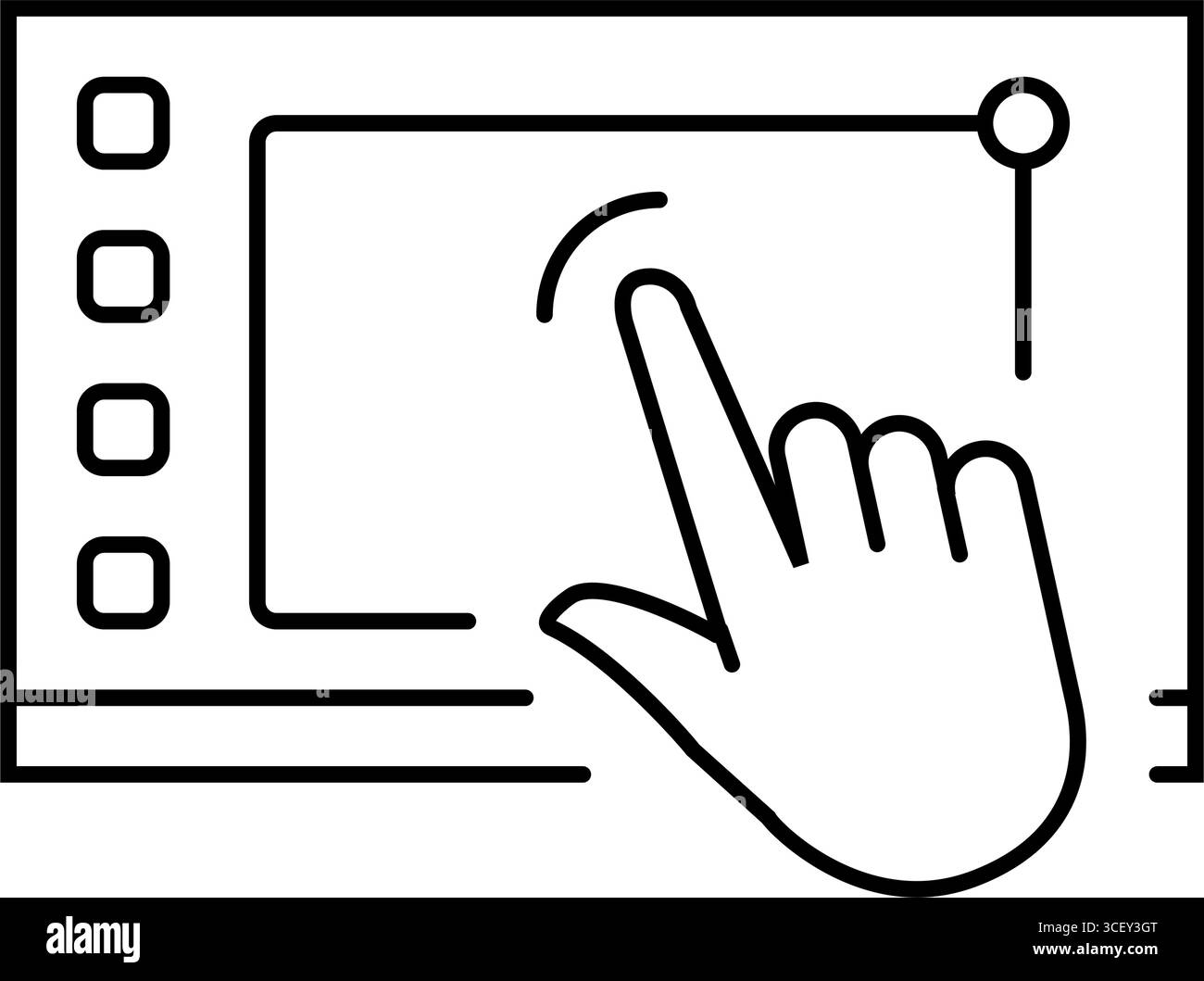 illustration vectorielle d'icône de ligne robotique sociale d'écran d'affichage interactif Illustration de Vecteur