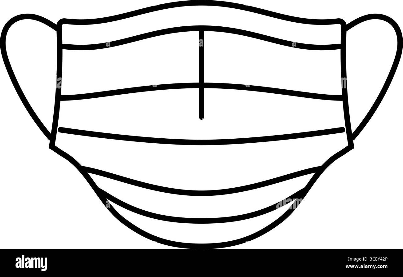 illustration vectorielle d'icône de ligne de chirurgien de masque chirurgical Illustration de Vecteur