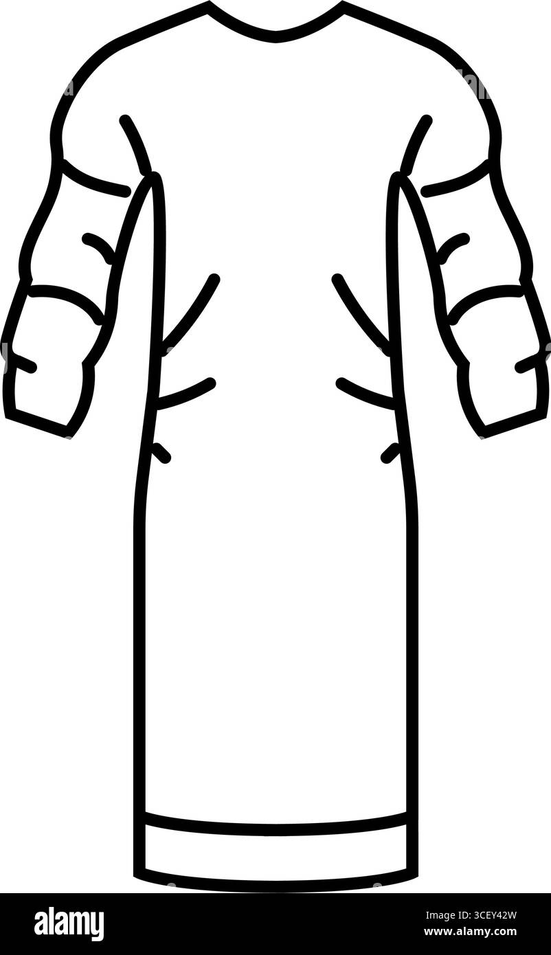 illustration vectorielle d'icône de ligne de chirurgien de robe chirurgicale Illustration de Vecteur