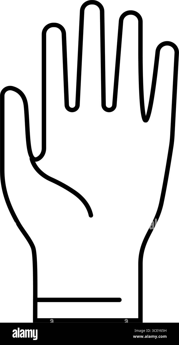 illustration vectorielle d'icône de ligne de chirurgien de gants chirurgicaux Illustration de Vecteur