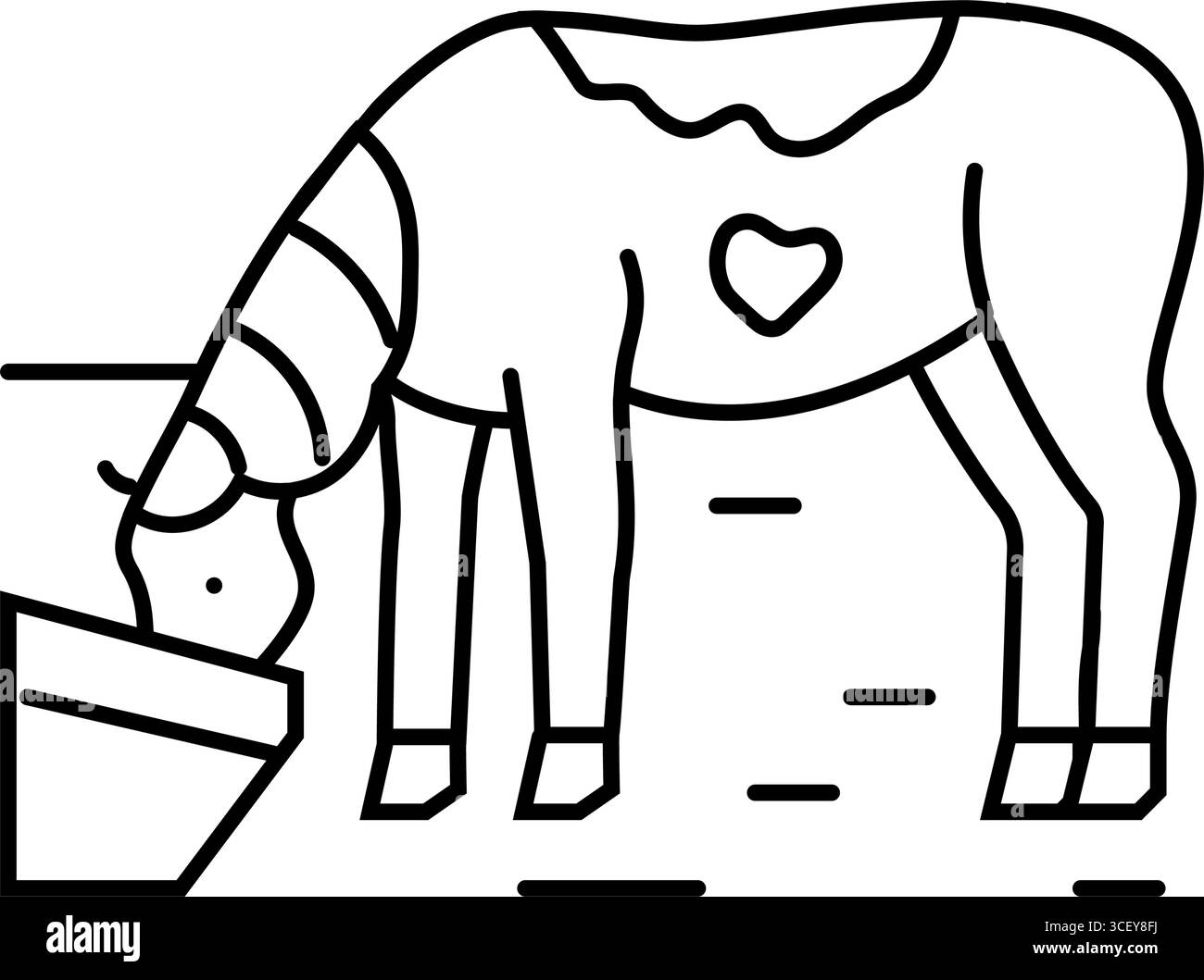 illustration vectorielle d'icône de ligne d'élevage de cheval d'alimentation Illustration de Vecteur