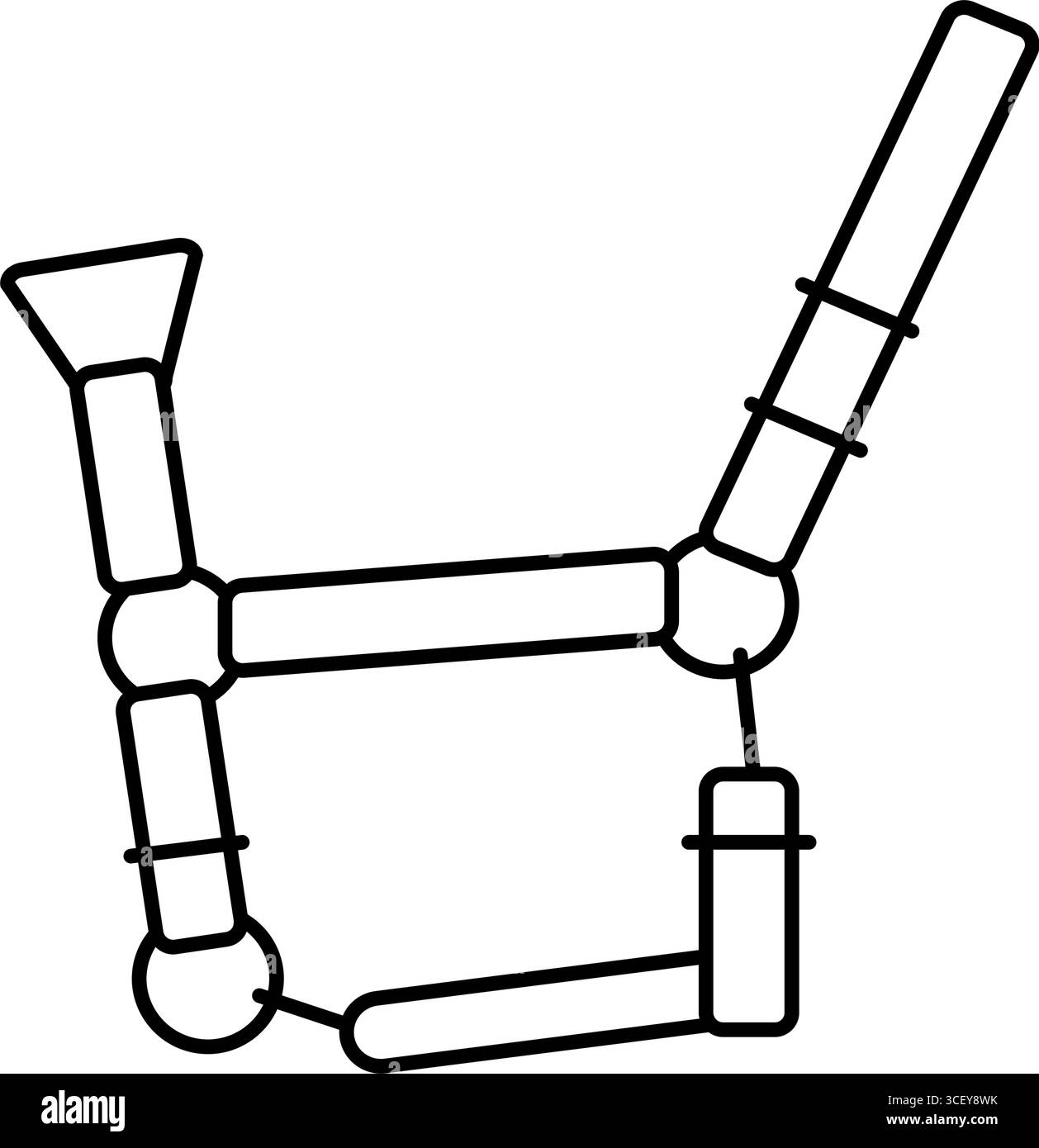 illustration vectorielle d'icône de ligne d'élevage de cheval de halter Illustration de Vecteur