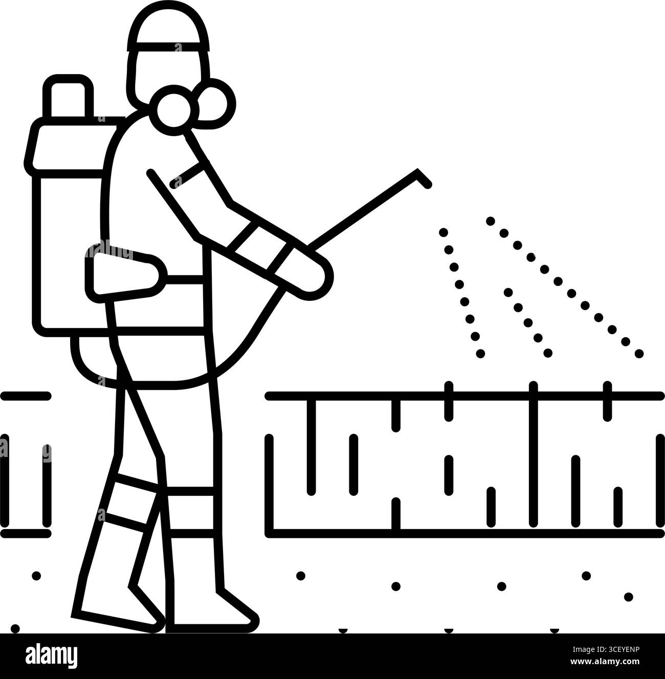 illustration vectorielle d'icône de ligne de pesticides de pulvérisation Illustration de Vecteur