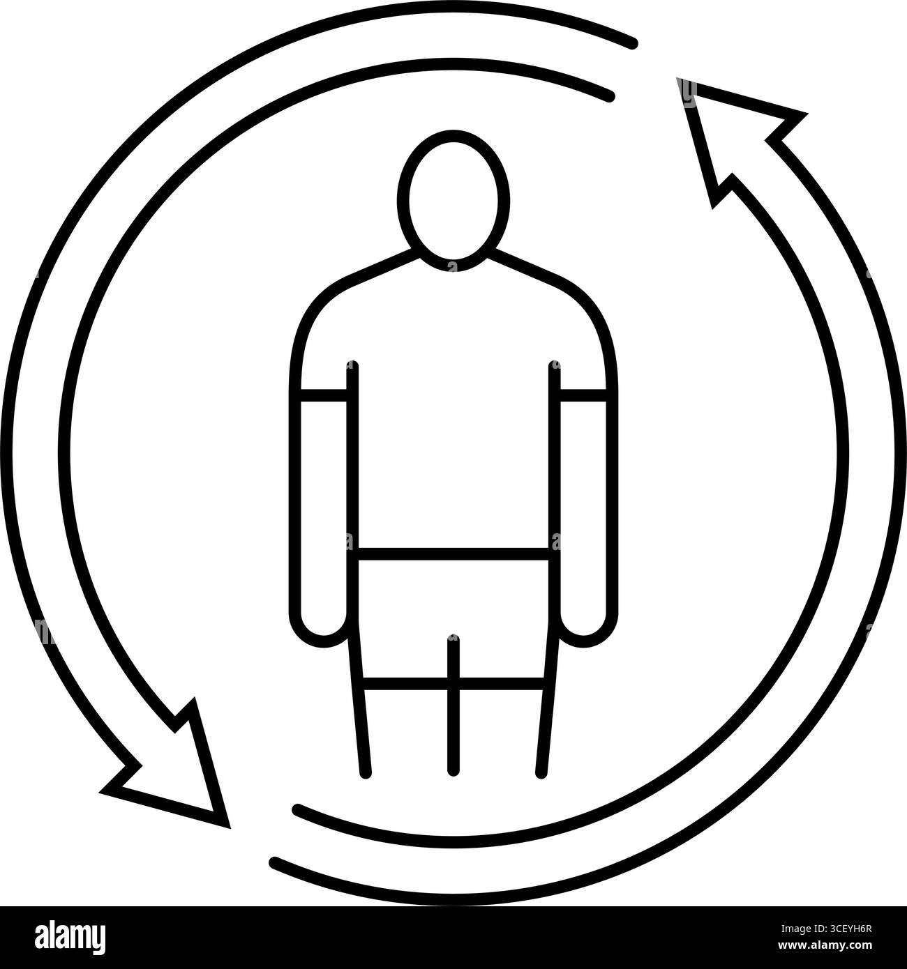 illustration vectorielle d'icône de ligne de puberté de transformation physique adolescence Illustration de Vecteur