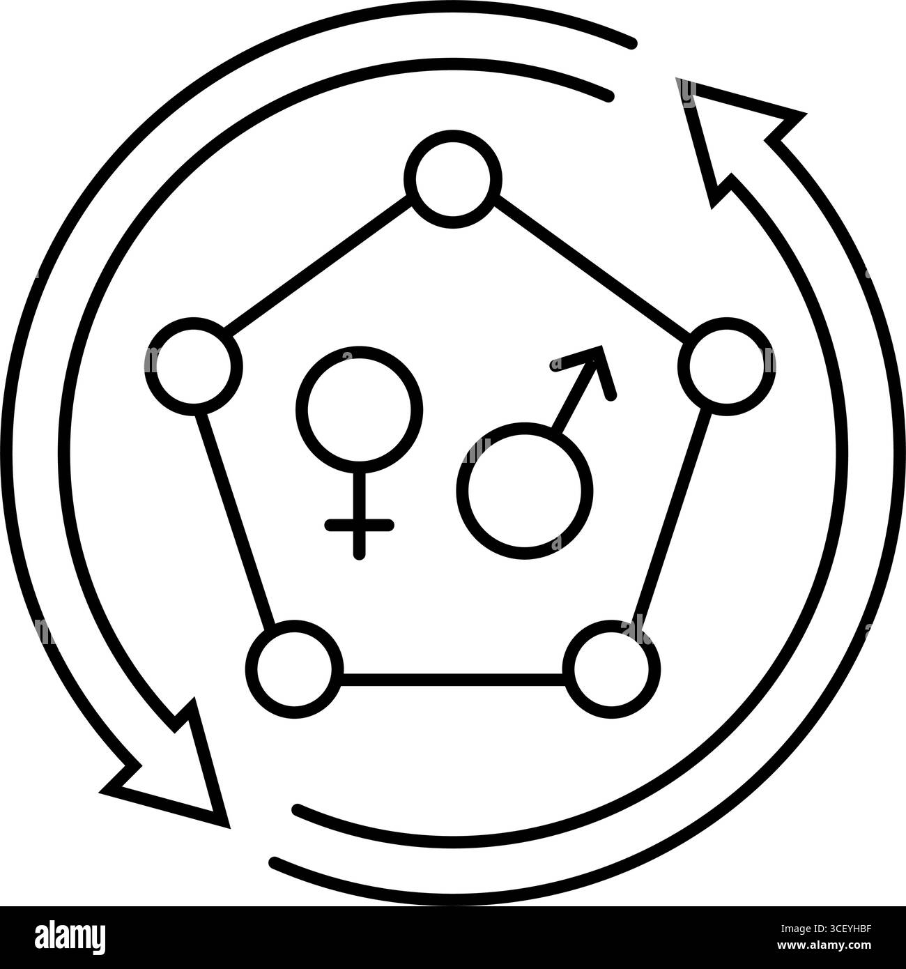 changements hormonaux illustration vectorielle d'icône de ligne de puberté de l'adolescence Illustration de Vecteur