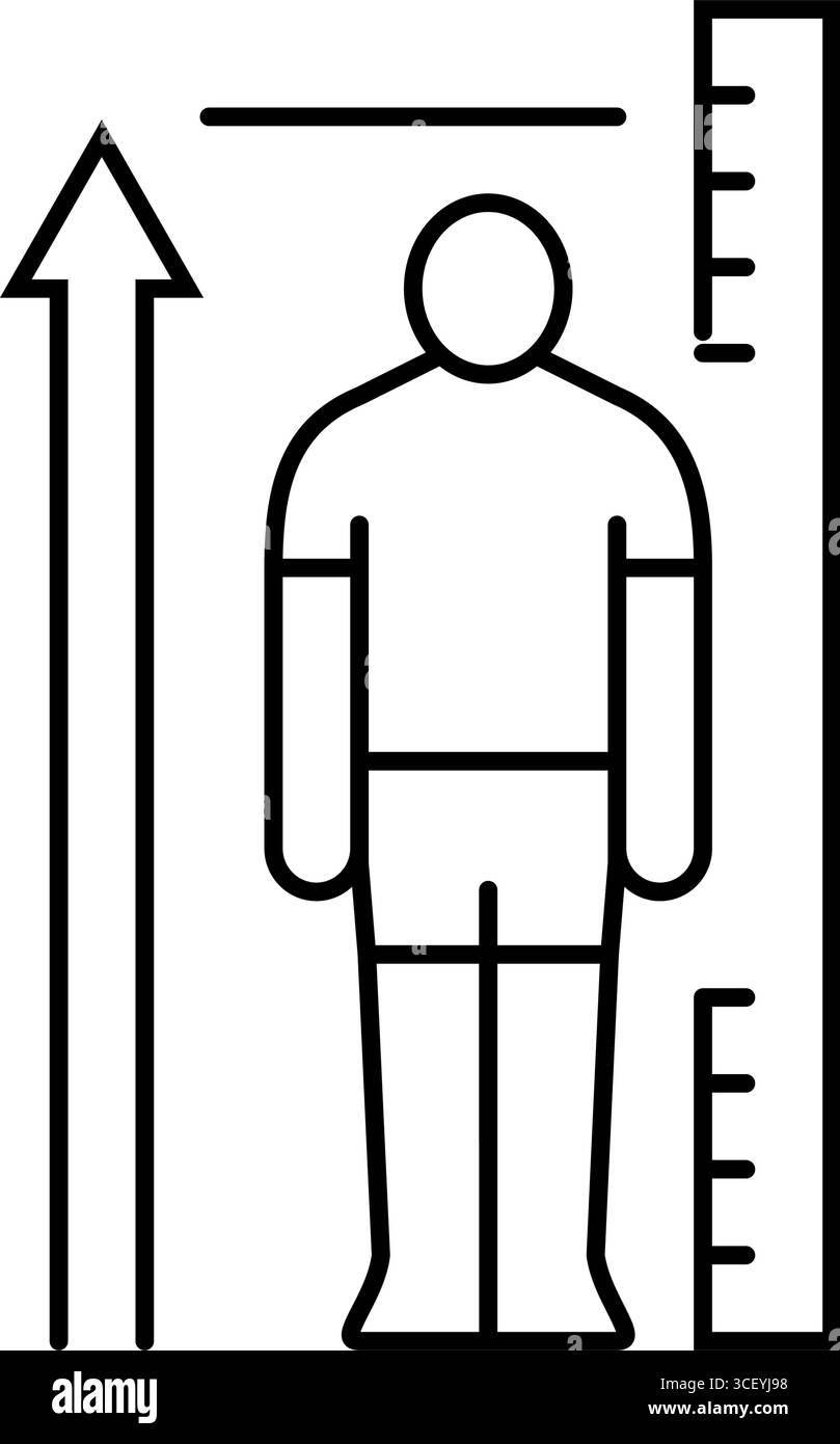 la croissance pousse l'adolescence ligne puberté illustration vectorielle d'icône Illustration de Vecteur