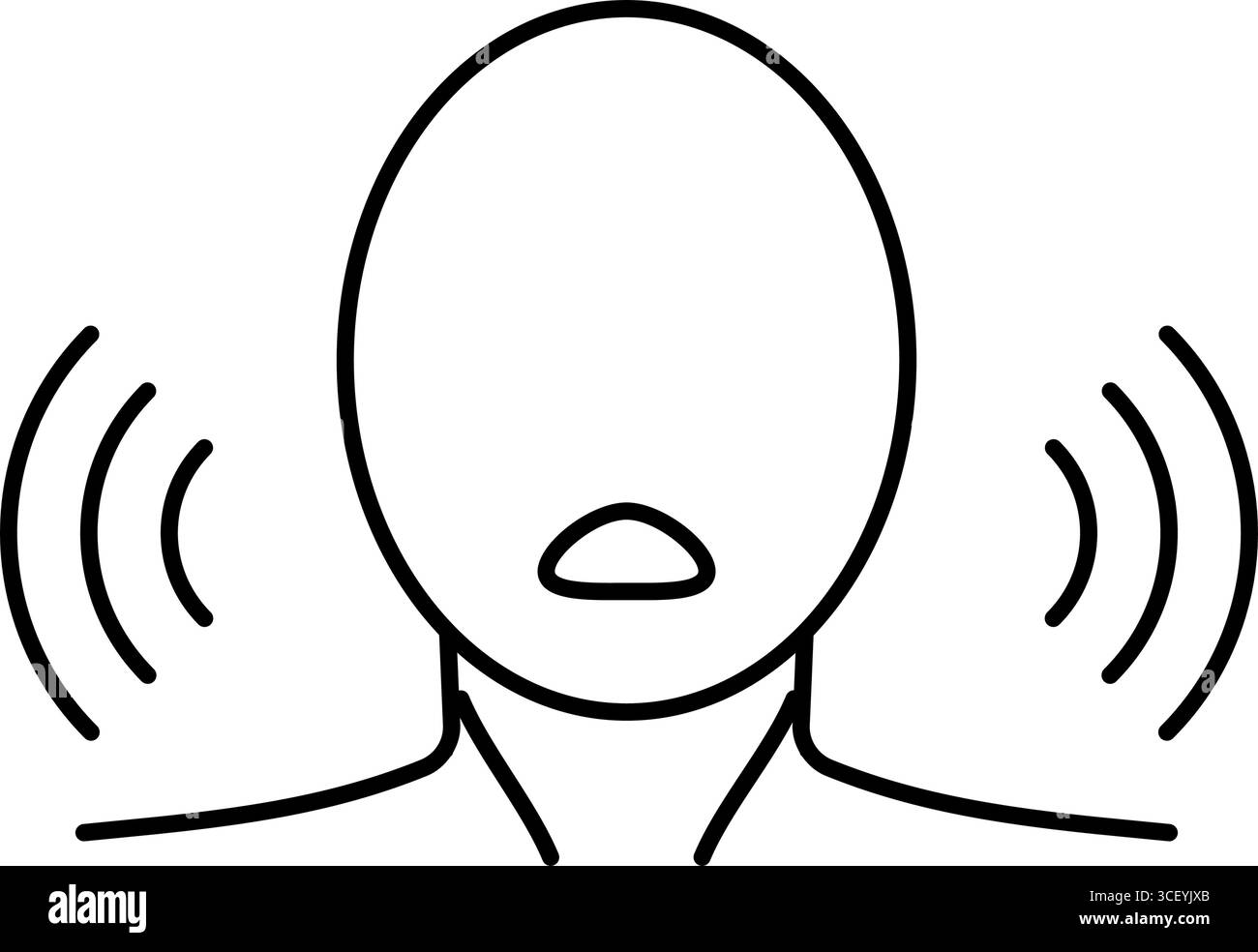 illustration vectorielle d'icône de ligne de puberté de changement de voix d'adolescence Illustration de Vecteur