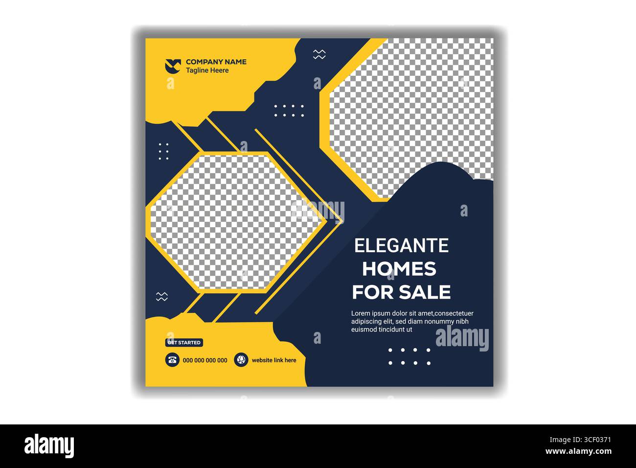 Maison immobilière à vendre modèle de conception de bannière de publication de médias sociaux pour le marketing numérique Illustration de Vecteur