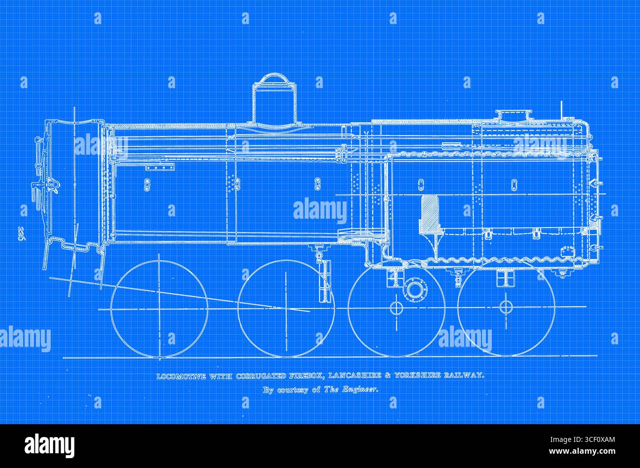 Locomotive avec chambre à combustion ondulée, Lancashire & Yorkshire Railway de l'article CARACTÉRISTIQUES SPÉCIALES DANS LA CONCEPTION DES CHAUDIÈRES DE LOCOMOTIVE ET DES CHAMBRES À COMBUSTION. Par Charles S. Lake. Tiré de l'Engineering Magazine consacré au progrès industriel volume XXVI octobre 1903 - mars 1904 The Engineering Magazine Co Banque D'Images