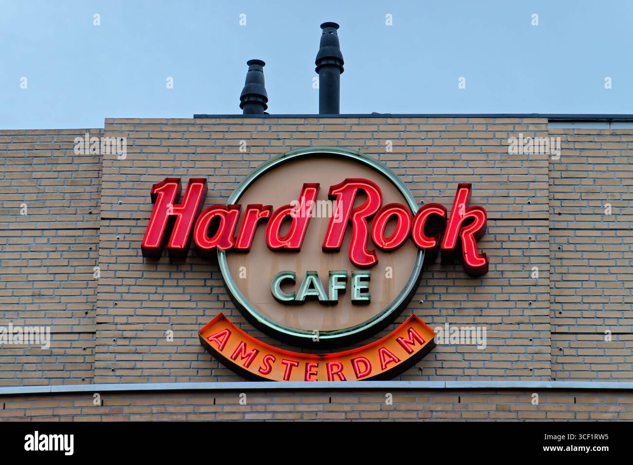 Hard Rock Cafe Amsterdam. Restaurant à thème multinational anglo-américain à Amsterdam, pays-Bas. Banque D'Images