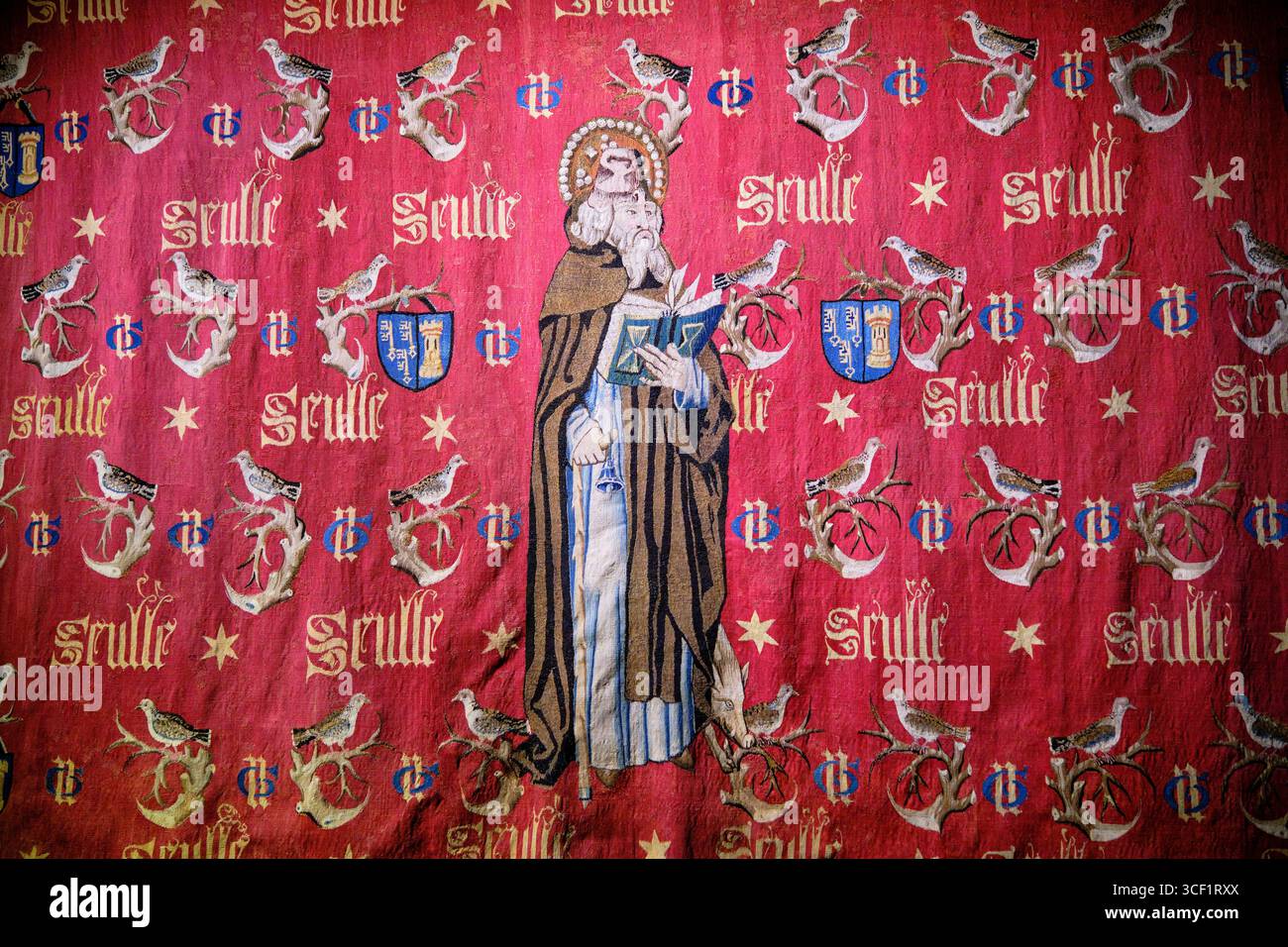 France, Côte-d'Or, Beaune, Hospices de Beaune, Hôtel-Dieu, Saint Antoine suspendu, XVe siècle Banque D'Images