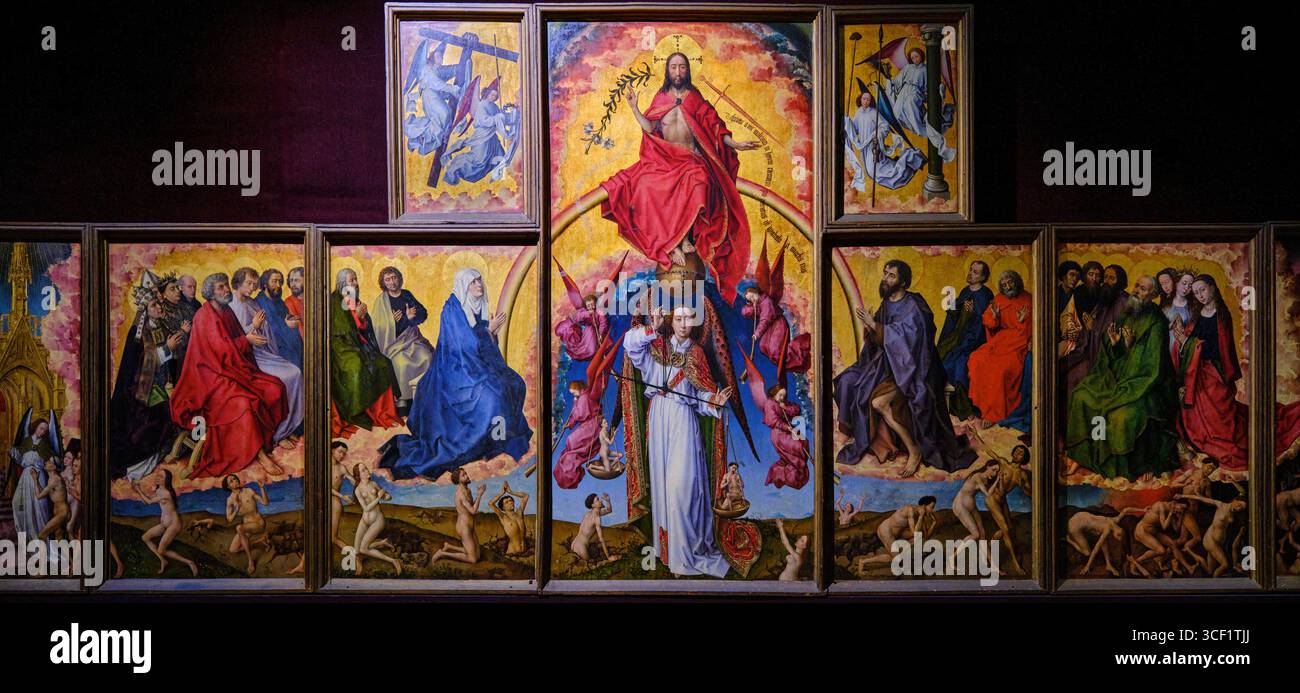 France, Côte-d'Or, Beaune, Hospices de Beaune, Hôtel-Dieu, le Polyptyque du jugement dernier de Rogier van der Weyden, 1445-1448 Banque D'Images