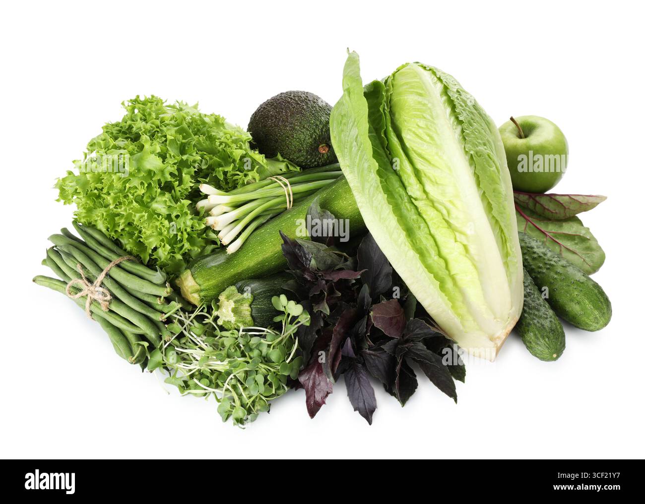 Super nourriture. Produits alimentaires sains isolés sur blanc Banque D'Images