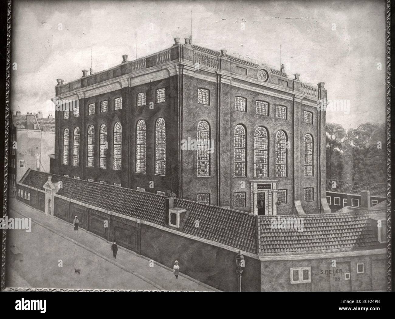 Photographie de la synagogue portugaise d'Amsterdam, située à Jonas Daniël Meijerplein, avant 1940. Banque D'Images