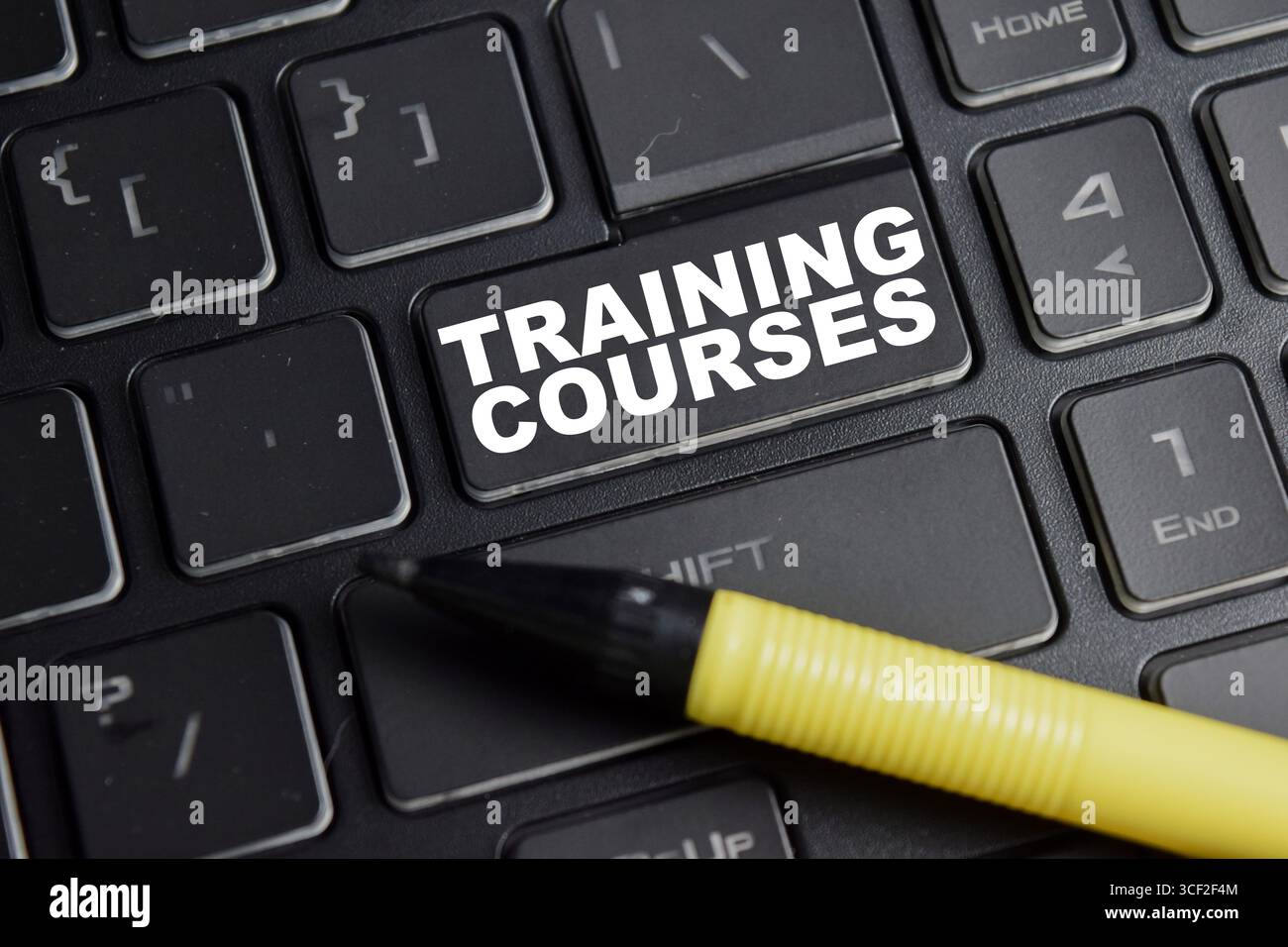 Cours de formation sur le clavier à boutons Banque D'Images