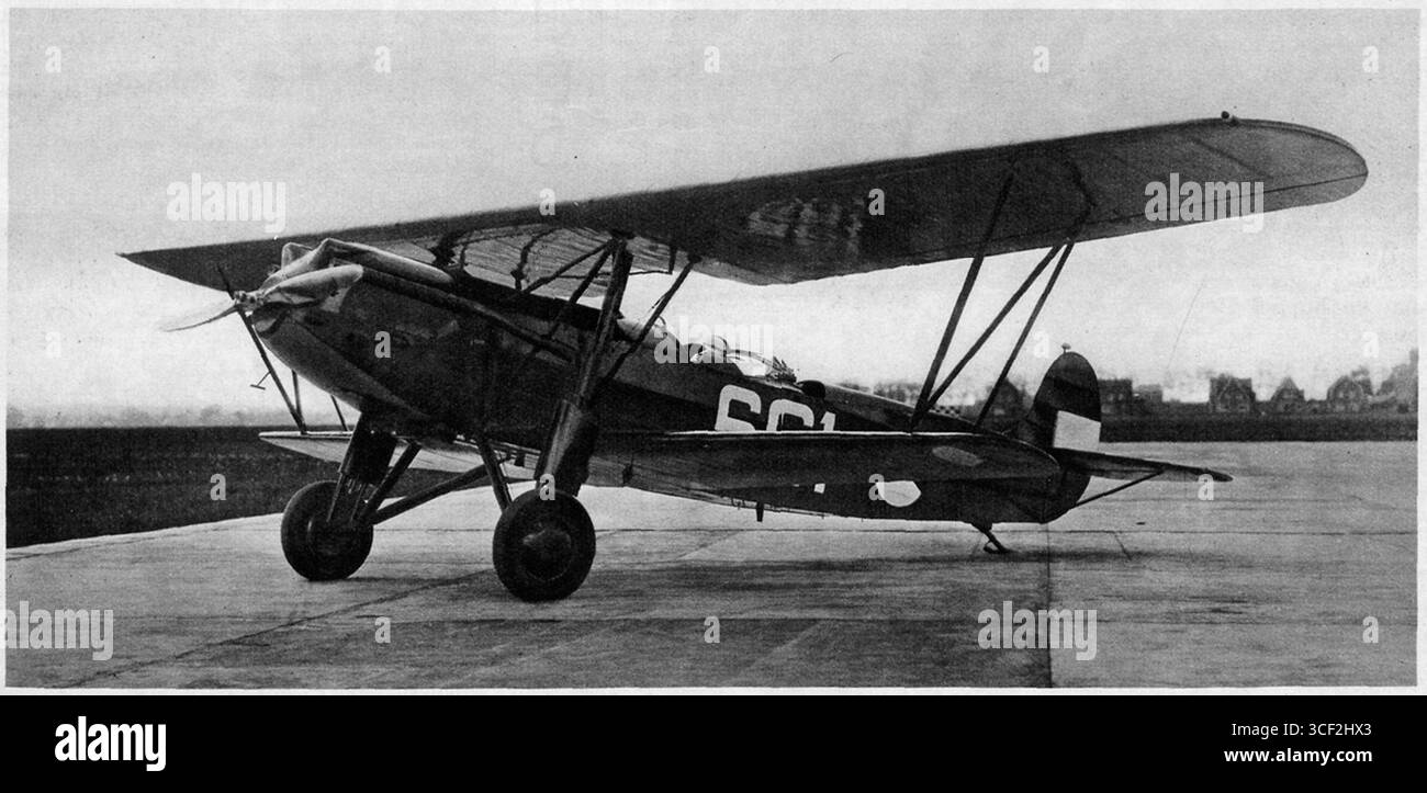 Cette image de 1931 montre le Fokker C.9, un avion de reconnaissance stratégique biplace équipé d'un moteur Hispano-Suiza, utilisé pour la surveillance aérienne pendant l'entre-deux-guerres. Banque D'Images