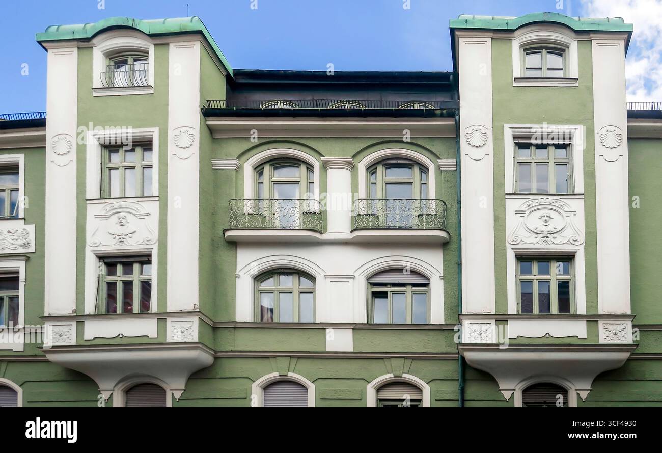 Maison d'habitation dans le style Renaissance allemande dans le quartier Ludwigsvorstadt-Isarvorstadt de Munich. Banque D'Images