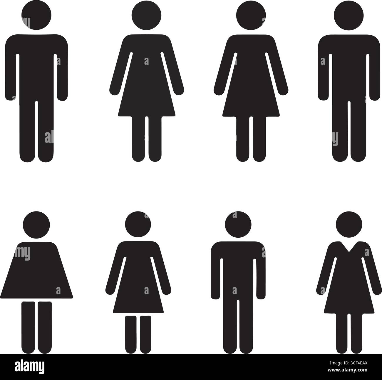 Illustration simple en noir et blanc de l'ensemble d'icônes de symbole de genre masculin et féminin Illustration de Vecteur Illustration simple en noir et blanc de l'ensemble d'icônes de symbole de genre masculin et féminin Illustration de Vecteur