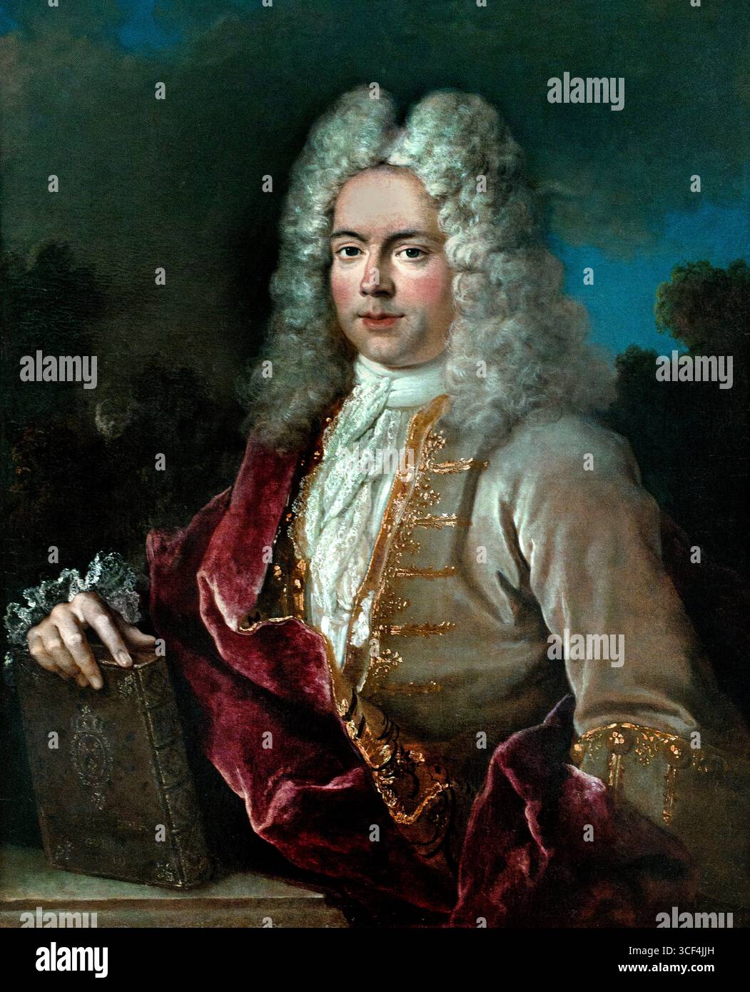 Jean Baptiste Oudry. 1686-1755 Portrait d'un contrôleur des guerres, français, Musée de Lille France. Banque D'Images