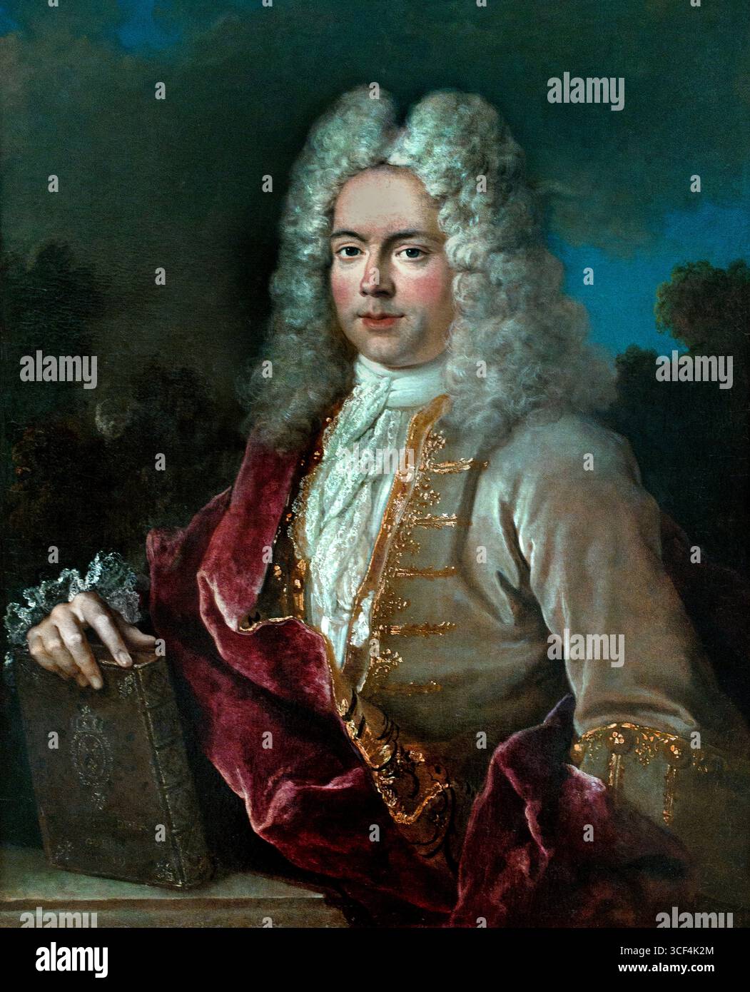 Jean Baptiste Oudry. 1686-1755 Portrait d'un contrôleur des guerres, français, Musée de Lille France. Banque D'Images