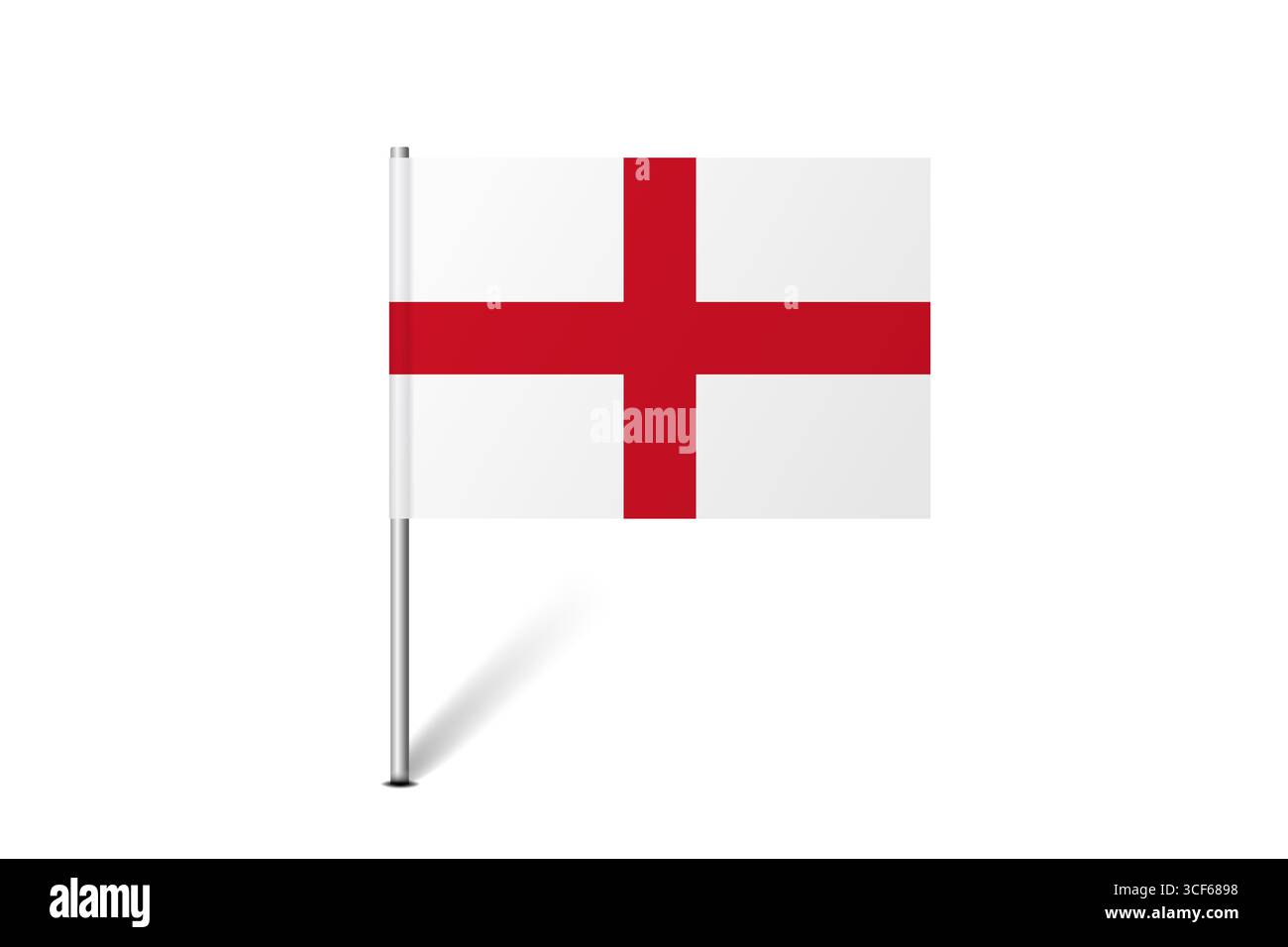 Drapeau de l'Angleterre - drapeau à épingle de la carte représentant l'identité culturelle et le patrimoine d'un pays. L'essence de la fierté et de l'unité nationales. Indicateur d'épingle de la carte bloqué sur un fond blanc Illustration de Vecteur