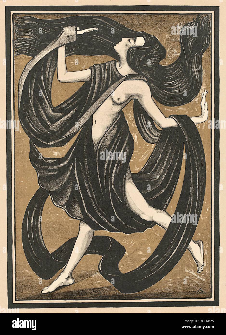 Henk Schilling - Un danseur posé dans des draperies - 1919 Banque D'Images Henk Schilling - Un danseur posé dans des draperies - 1919 Banque D'Images