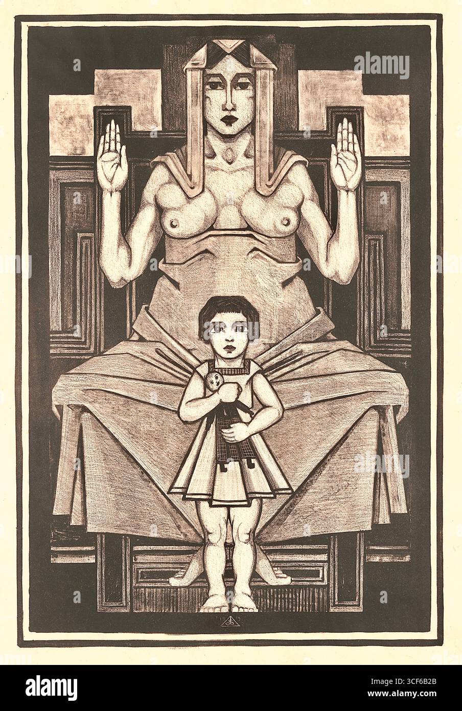 Hank Schilling - mère et enfant - 1919 Banque D'Images Hank Schilling - mère et enfant - 1919 Banque D'Images