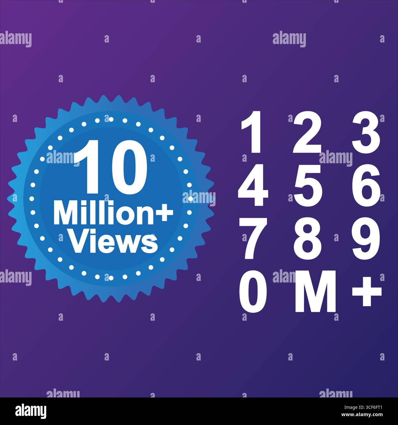 Pack million Views complet avec illustrations vectorielles modifiables en arrière-plans dégradés, parfait pour les événements marquants des médias sociaux et les conceptions de célébration Illustration de Vecteur