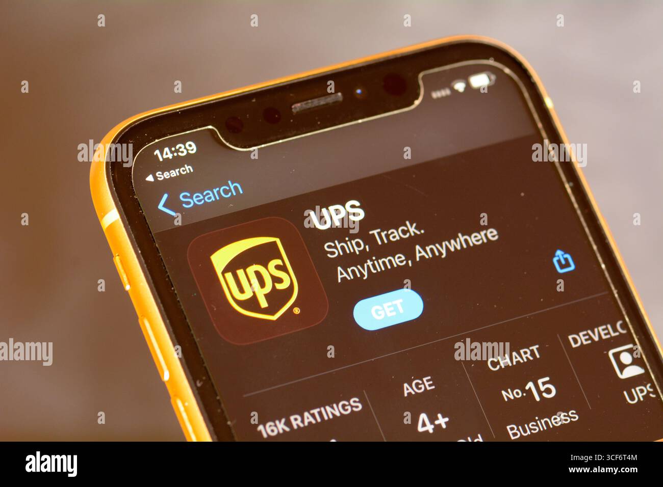 Application UPS dans l'App Store d'Apple Banque D'Images