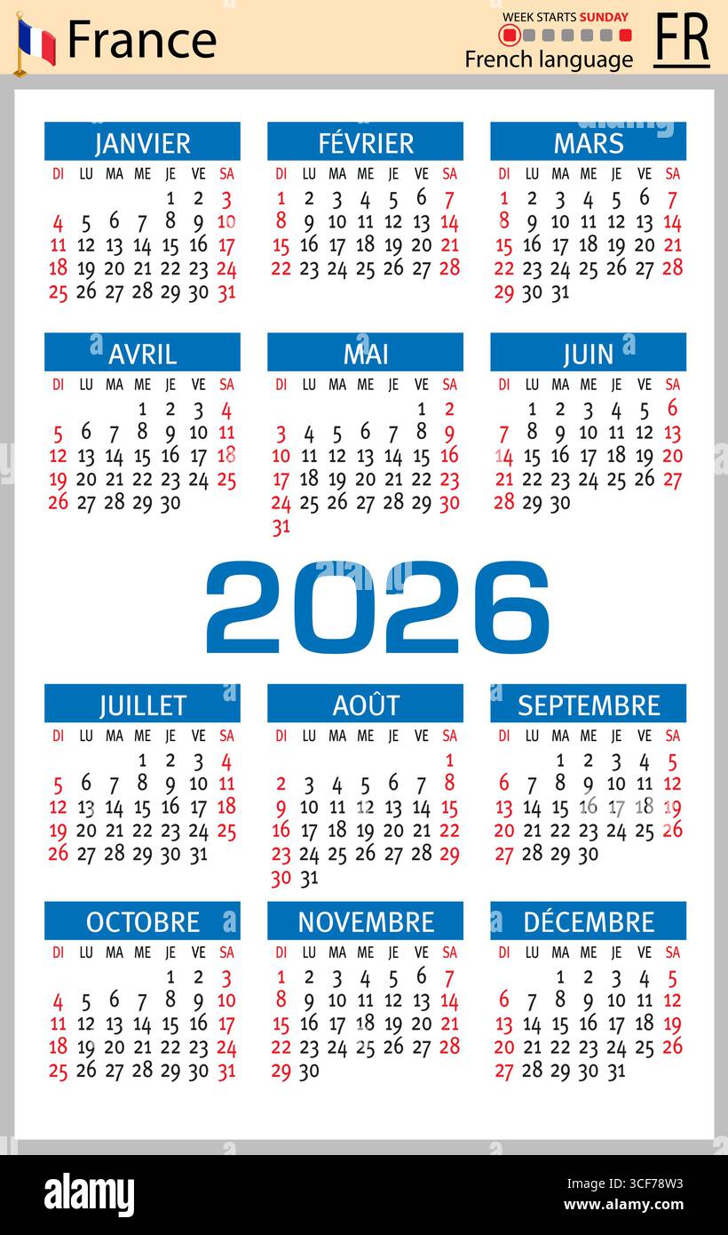 Calendrier 2026 français Banque de photographies et d’images à haute ...
