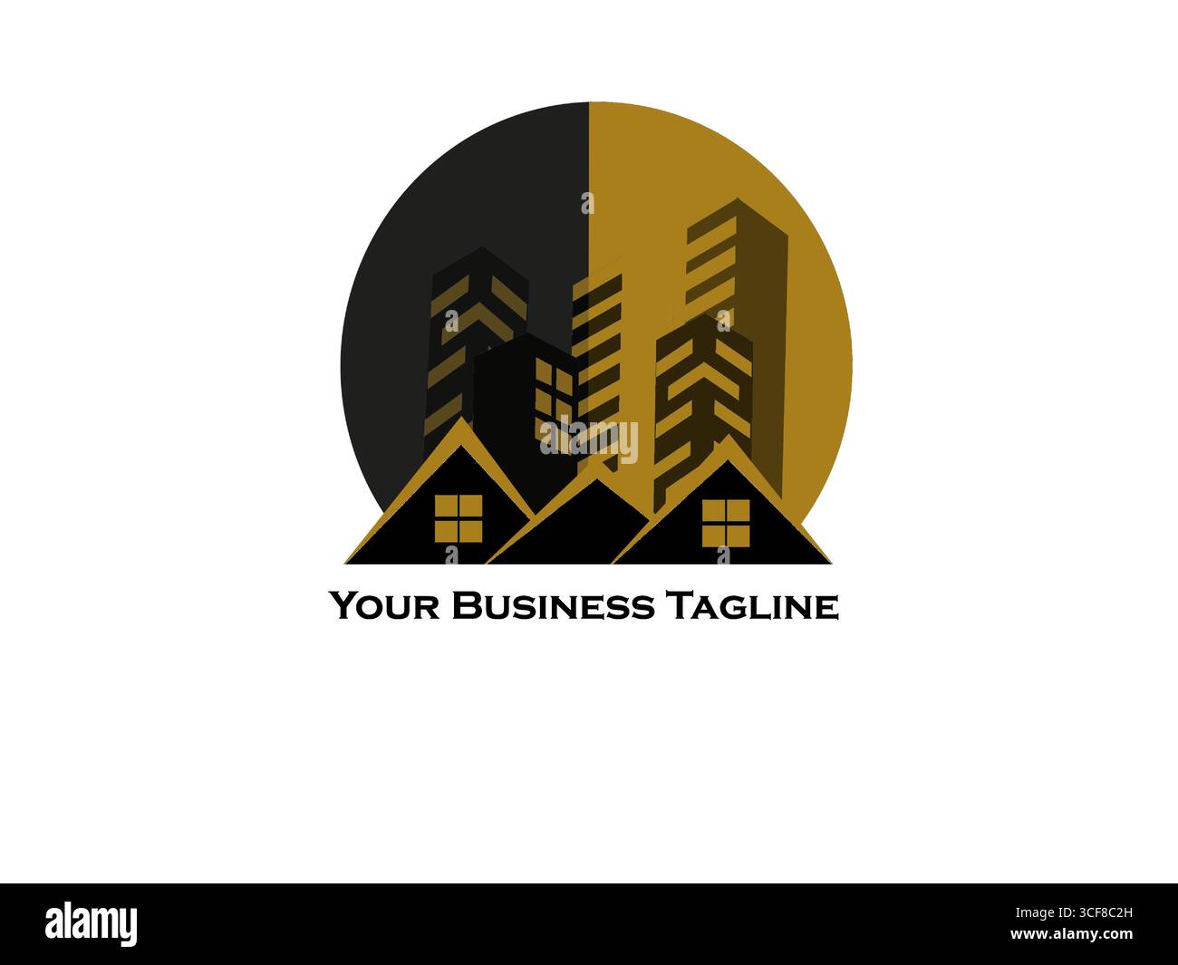 Le symbole de la construction, de l'appartement et de l'architecte. Logo d'entreprise immobilier. Illustration de Vecteur