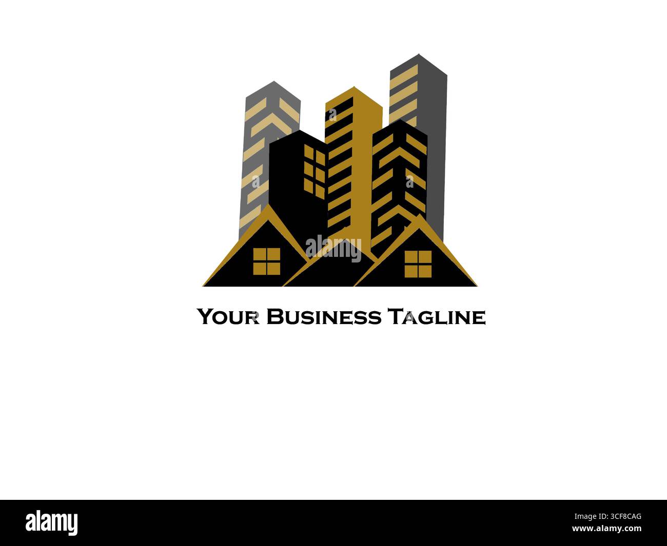 Le symbole de la construction, de l'appartement et de l'architecte. Logo d'entreprise immobilier. Illustration de Vecteur