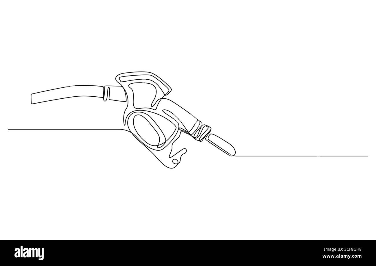 Distributeur de pistolet à gaz de ravitaillement en ligne continue unique Industrie de l'essence voiture d'affaires pompe diesel remplissage titre, pistolet à essence isolé Illustration de Vecteur