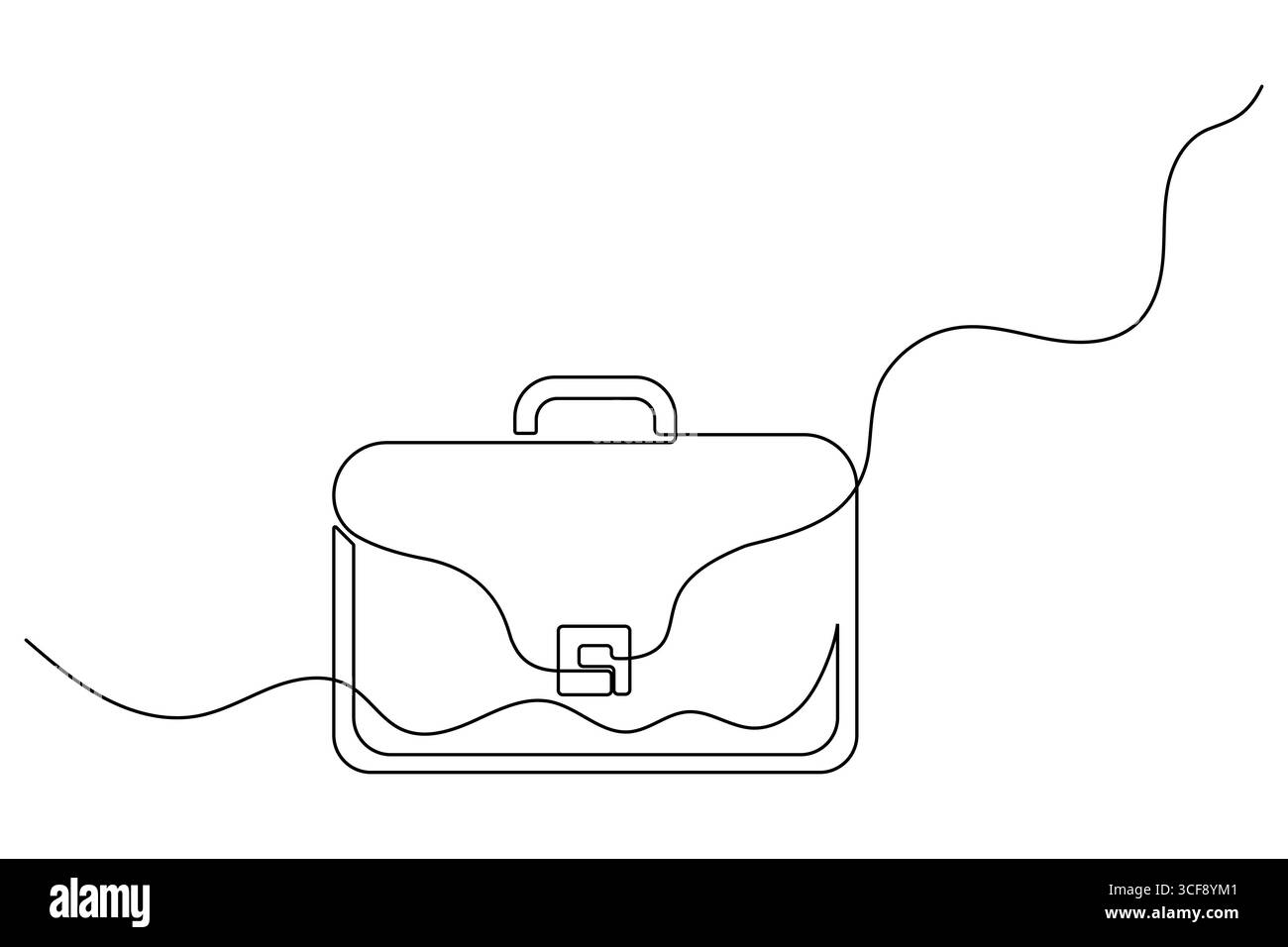 Porte-documents continu dessin d'art d'une ligne de vecteur isolé sur le style minimaliste blanc Illustration de Vecteur