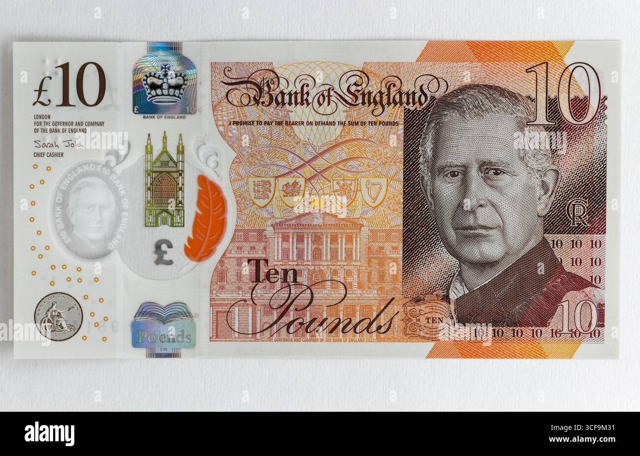 King Charles 111 note de dix livres, Royaume-Uni. Banque D'Images