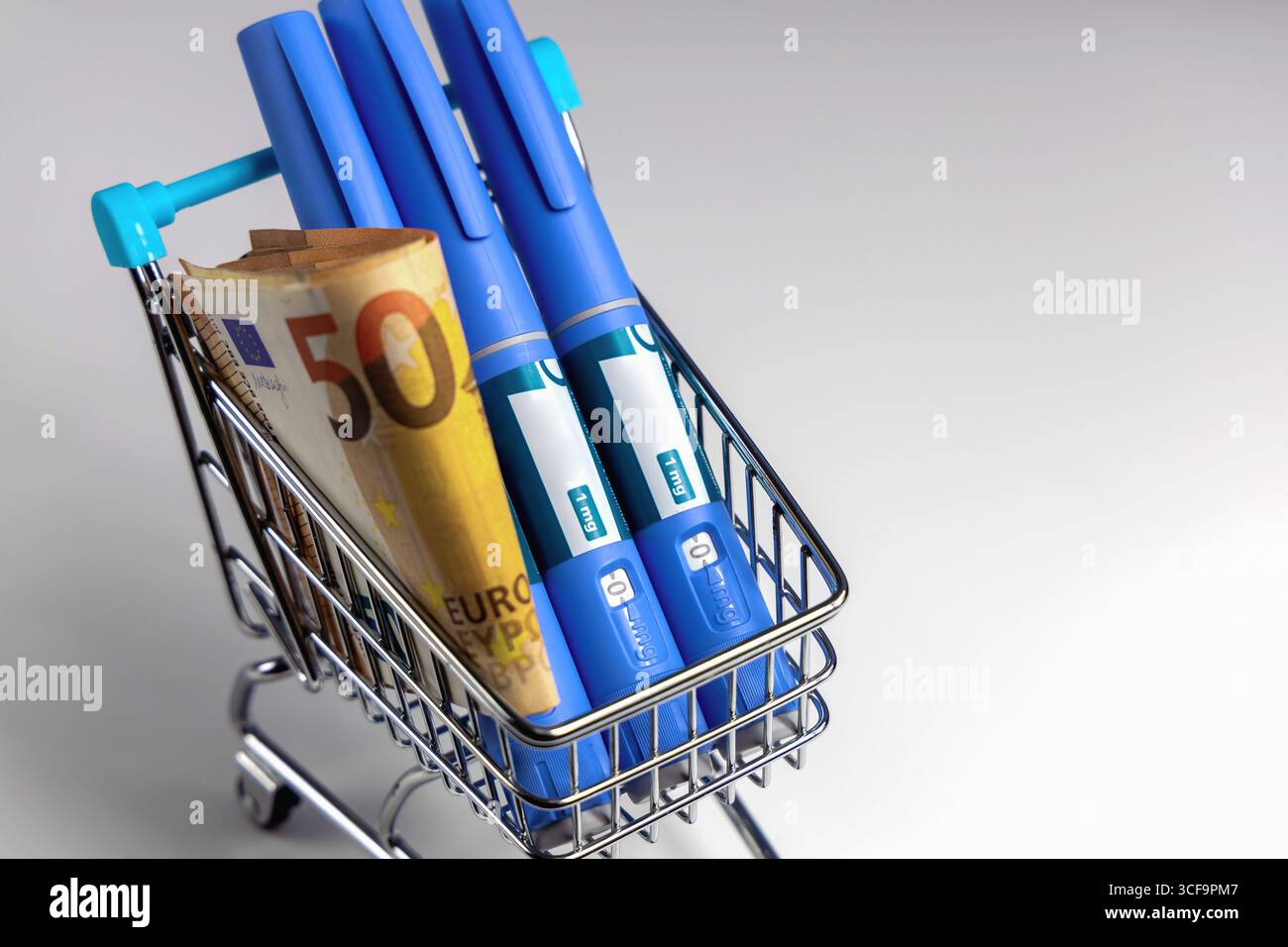 Ozempic pour la perte de poids avec la monnaie euro. Photo de haute qualité Banque D'Images