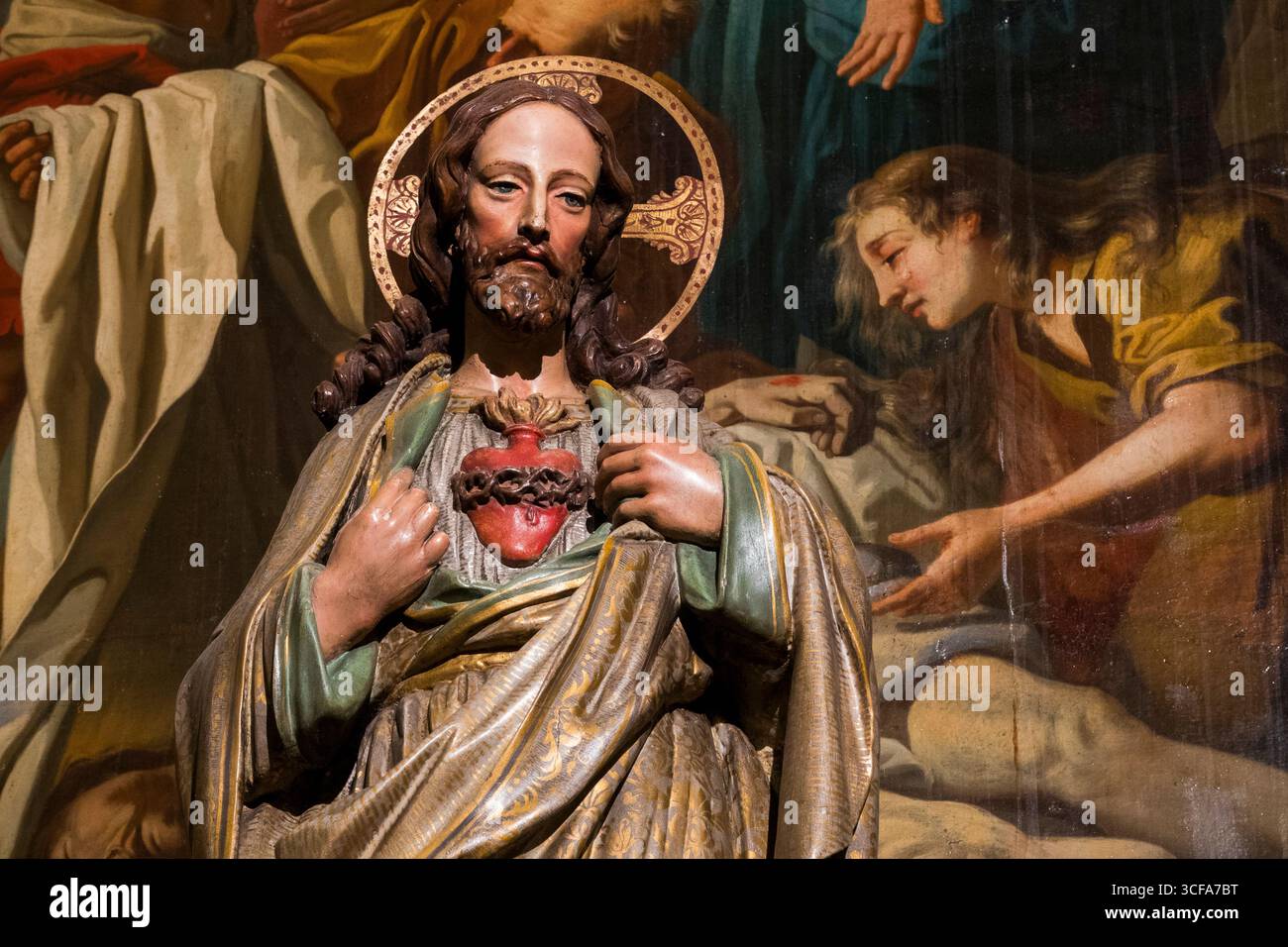 Statue (XIXe siècle) du Sacré-cœur de Jésus-Christ. Banque D'Images
