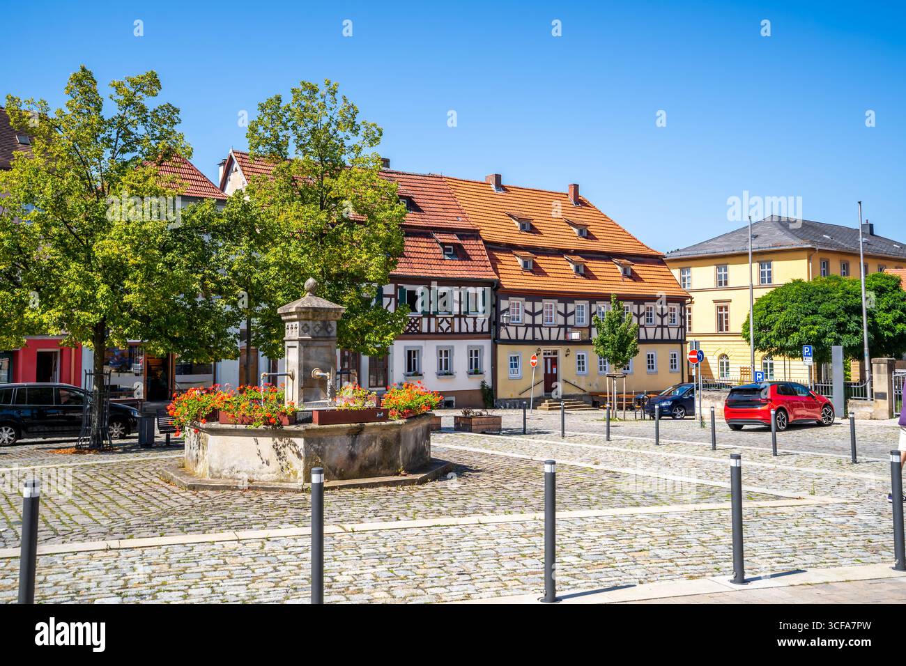 Vieille ville de Hofheim à Unterfranken, Allemagne Banque D'Images