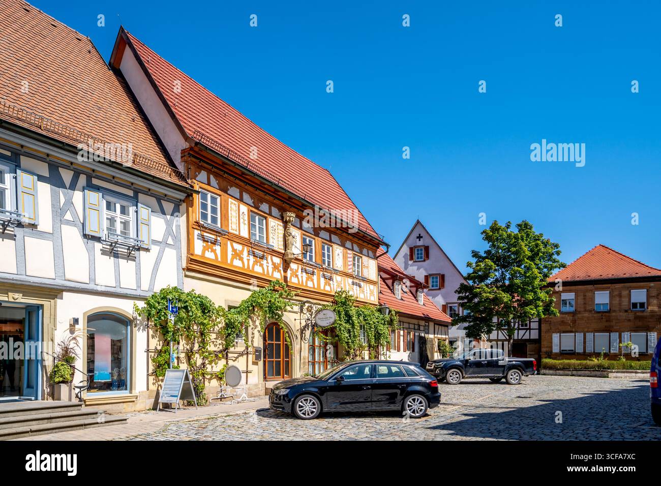 Vieille ville de Hofheim à Unterfranken, Allemagne Banque D'Images