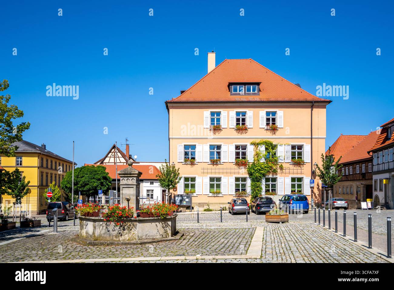 Vieille ville de Hofheim à Unterfranken, Allemagne Banque D'Images