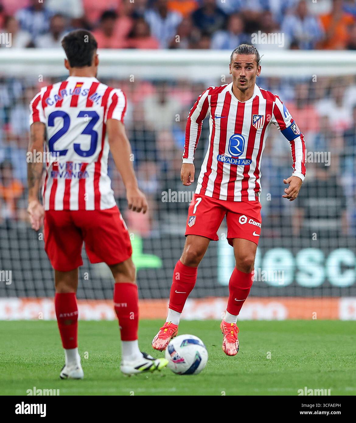 Dragon Stadium, Porto, Portugal. 3 août 2025. De gauche à droite, Antoine Griezmann au FC Porto vs Atlético de Madrid. Crédit : Victor sous Banque D'Images