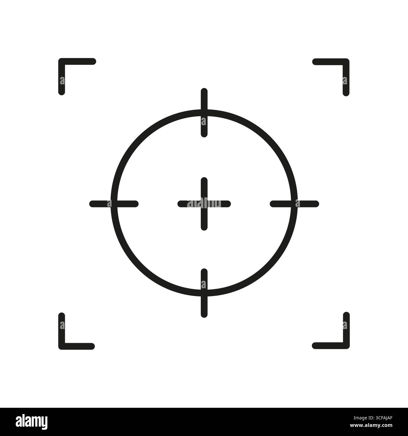 Icône de réticule cible. Symbole de concentration focale. Illustration de visée vectorielle. Élément de réalisation de l'objectif. Illustration de Vecteur