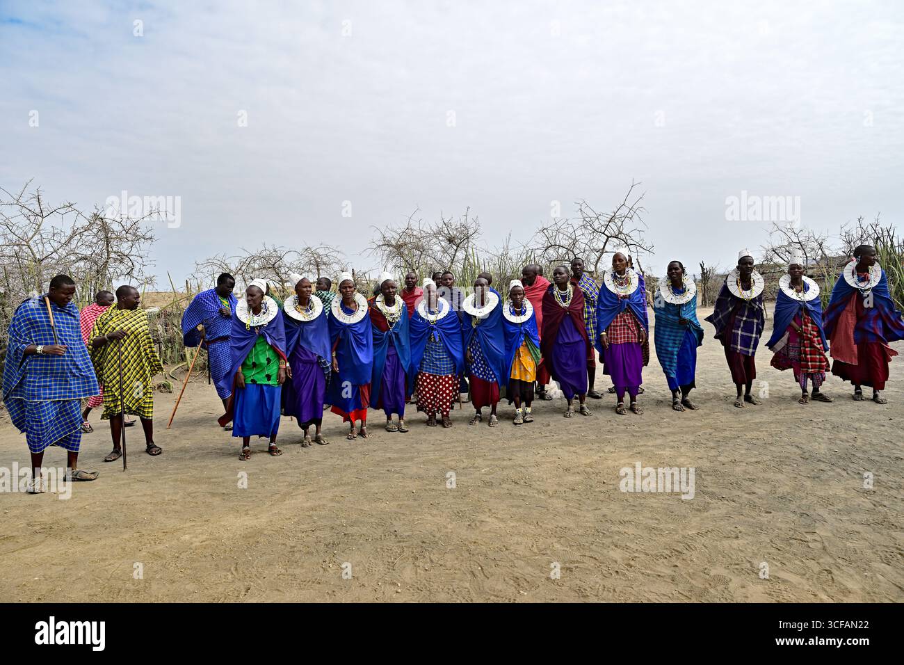 Les tribus Massaï et les tribus dansent en groupe Banque D'Images