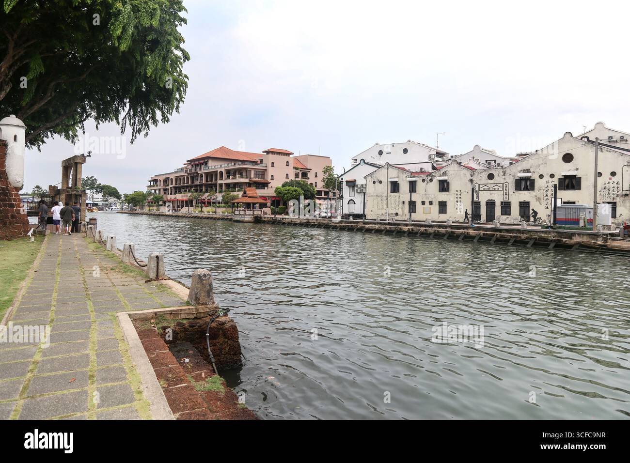 Maisons traditionnelles peranakan à côté de la rivière Melacca Banque D'Images