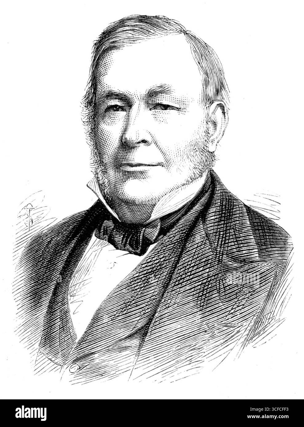 Feu Mr. J. J. Mechi, de Tiptree Hall, Essex, 1881. Ancien échevin de la City de Londres et '...un commerçant actif et un agriculteur enthousiaste...il a été permis, vers l'année 1827, de s'installer pour son propre compte dans une petite boutique à Leadenhall-Street. Au cours de quelques années, il réalise une belle fortune par le "Magic Razor-Strop" qui porte son nom, et établit une grande entreprise de coutellerie au détail dans la ville et Regent-Street. En 1840, après avoir étudié attentivement les défauts de l'agriculture anglaise, il décida de tenter d'améliorer l'agriculture. Il a acheté un Banque D'Images