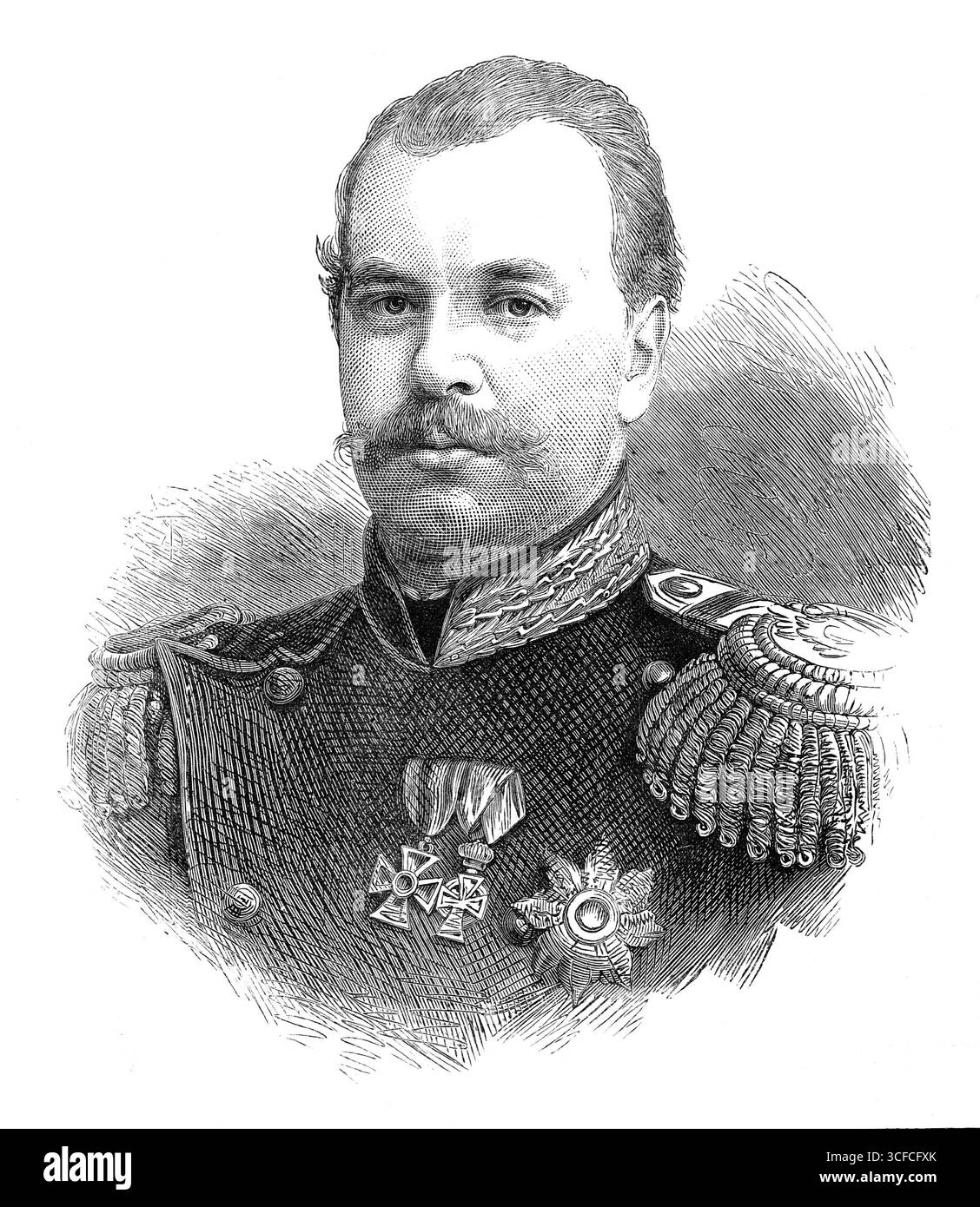 Alexandre III, le nouvel empereur de Russie, 1881. 'Notre Portrait du nouvel empereur est réédité à partir de l'un des Czarevitch, comme il était alors, qui est paru dans ce Journal le 23 décembre 1876, à l'occasion de sa visite en Angleterre... sa Majesté Impériale Alexandre Alexandrovitch (fils d'Alexandre), qui a jusqu'ici été titré le Czarevitch et grand-duc héréditaire de Russie, est âgé de trente-six ans, ayant été né... le deuxième fils de feu empereur et impératrice, le 10 mars 1845. À la mort de son frère aîné, le grand-duc Nicolas, le 24 avril 1865, Alexandre devint l'héritier Banque D'Images