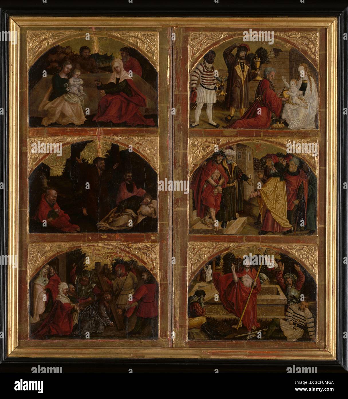 Diptyque avec des scènes de la vie du Christ, 2ème quart du 16ème siècle. Banque D'Images
