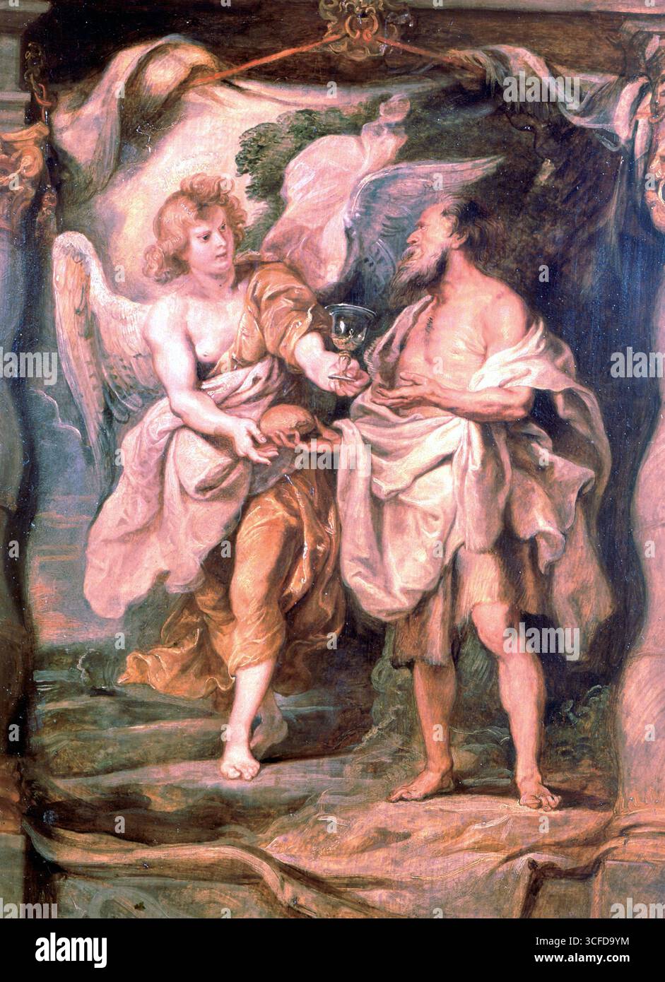 Le Prophète Élie recevant de l'eau de pain d'un ange par Rubens le Prophète Élie et l'Ange dans la nature sauvage, c.1626-28 artiste Rubens, Pierre Paul (1577-1640) Rubens, Pierre Paul Flamand (né en Allemagne) peintre baroque (1577-1640) Banque D'Images