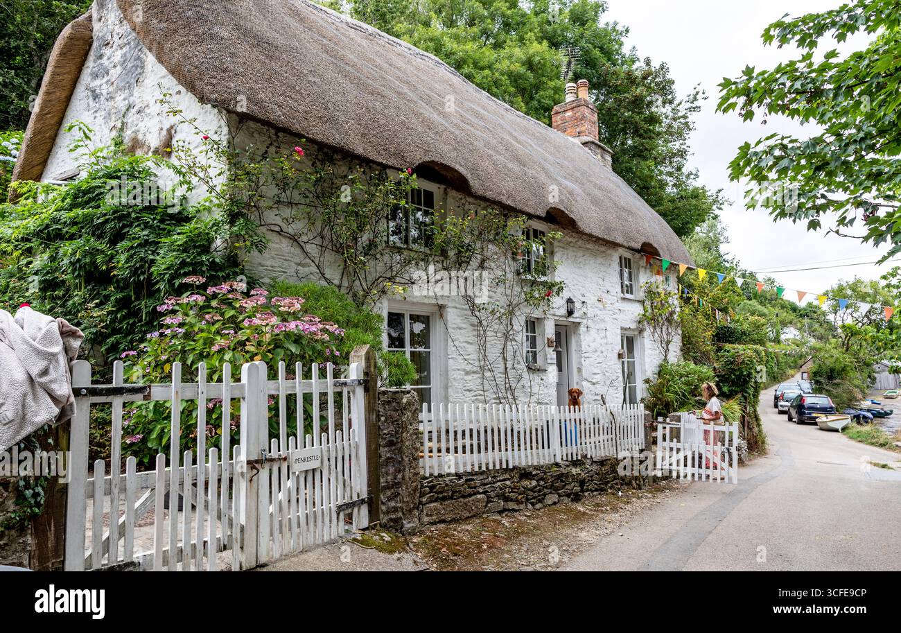 Maisons et chalets locaux Helford Cornwall UK Banque D'Images